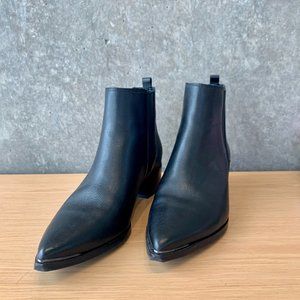 Marc Fisher Yale Booties, Black Leather, Size 9
